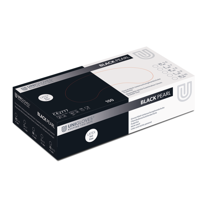 3D-basics Nitril Gloves Black Pearl 100 Stk Größe L