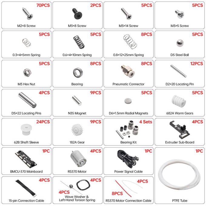 BIQU BMCU-370 Hall Version Multi-Color System DIY Kit für Bambu Lab A1/P1-Serie