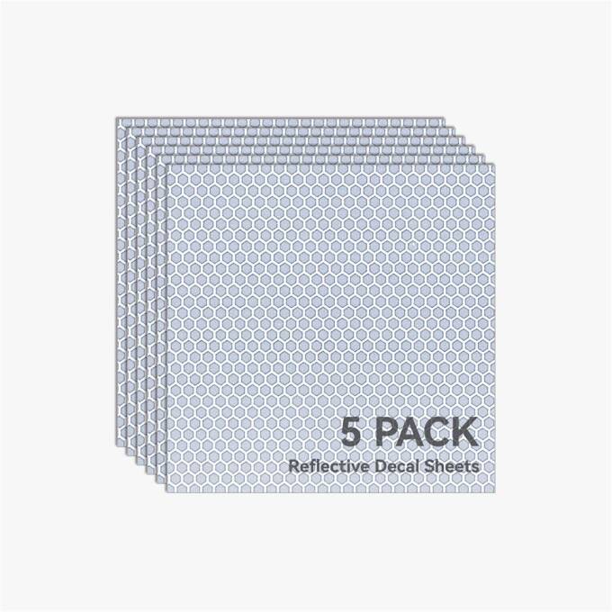Bambu Lab Reflective Decal Sheet Light Gray 5 Stück